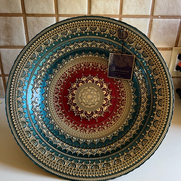 Fruit Bowl ~ Turkish Hand Crafted Large Decorated Glass  Bowl - Picture 2 of 9